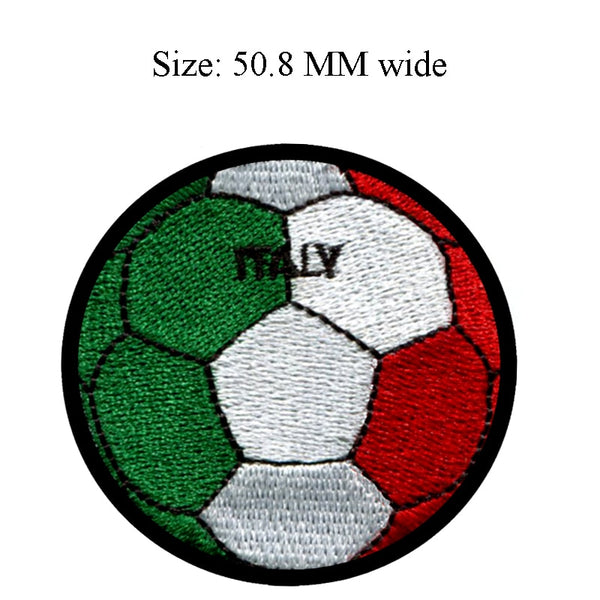 Soccer Ball 'Italy Flag' Embroidered Patch