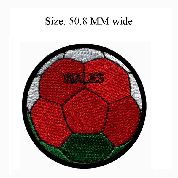 Soccer Ball 'Wales Flag' Embroidered Patch