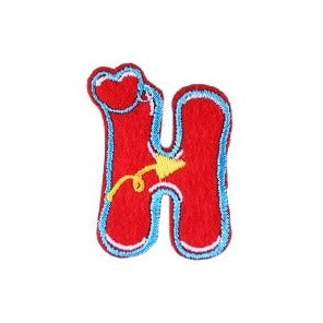 Cute Letter H 'Heart' Embroidered Patch