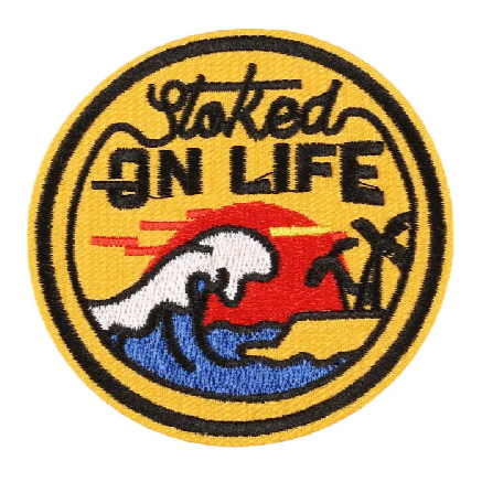 Beach Sea 'Stoked on Life' Embroidered Patch