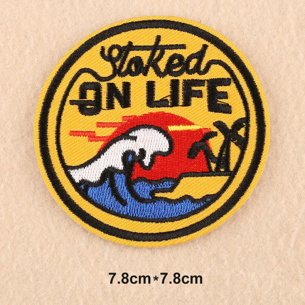 Beach Sea 'Stoked on Life' Embroidered Patch