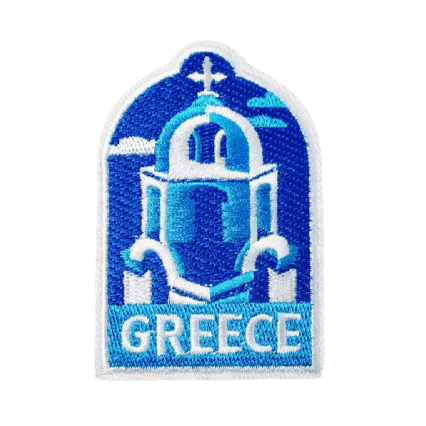 Greece 'Blue Domed Church' Embroidered Patch