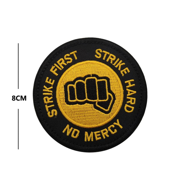 The Karate Kid 'Strike First Strike Hard No Mercy | Fist' Embroidered Velcro Patch