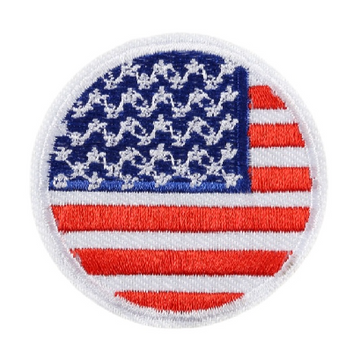 Small Round Flag 'United States of America' Embroidered Patch