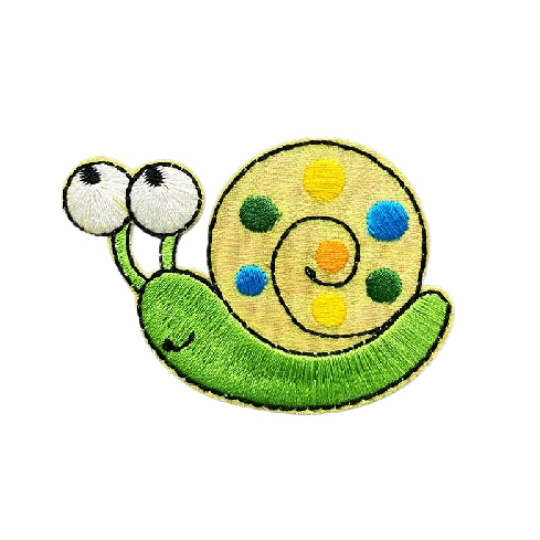 Cute 'Green Snail' Embroidered Patch