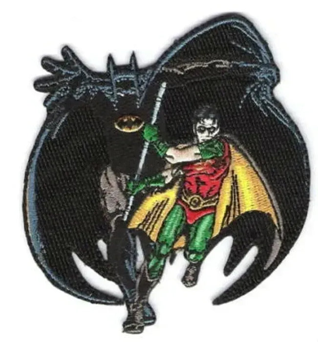 Dark Knight And Robin 4" 'Attacking' Embroidered Patch Set