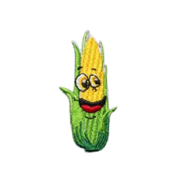 Cute Corn 'Happy' Embroidered Patch
