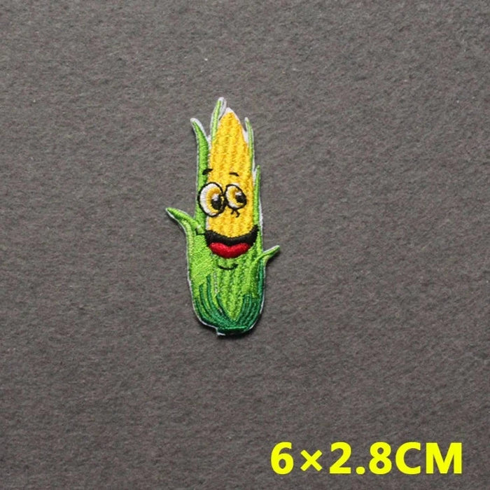 Cute Corn 'Happy' Embroidered Patch