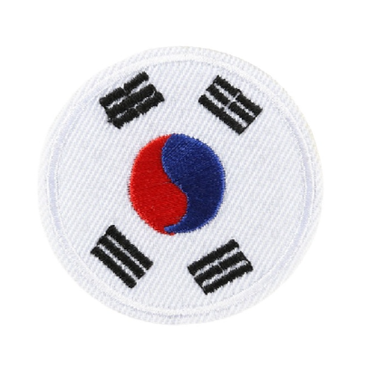 Small Round Flag 'Korea' Embroidered Patch