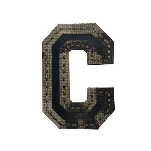 Camouflage Letter 'Letter C | Reflective' Embroidered Velcro Patch