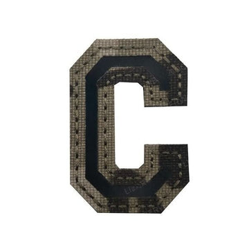 Camouflage Letter 'Letter C | Reflective' Embroidered Velcro Patch