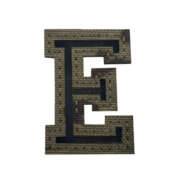 Camouflage Letter 'Letter E | Reflective' Embroidered Velcro Patch