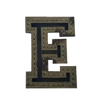 Camouflage Letter 'Letter E | Reflective' Embroidered Velcro Patch