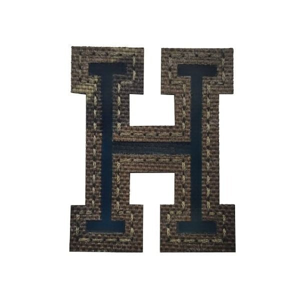 Camouflage Letter 'Letter H | Reflective' Embroidered Velcro Patch