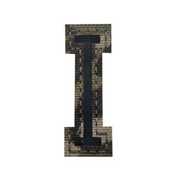 Camouflage Letter 'Letter I | Reflective' Embroidered Velcro Patch