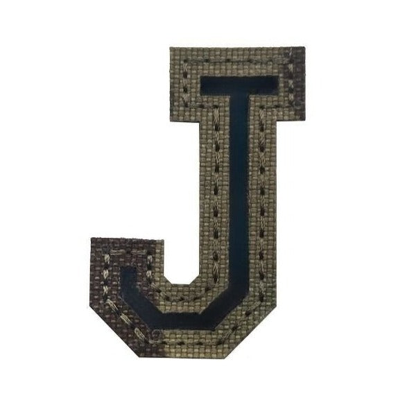 Camouflage Letter 'Letter J | Reflective' Embroidered Velcro Patch