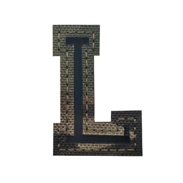 Letter L Path Camouflage Letter 'Letter L | Reflective' Embroidered Velcro Patch