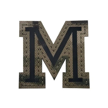Camouflage Letter 'Letter M | Reflective' Embroidered Velcro Patch