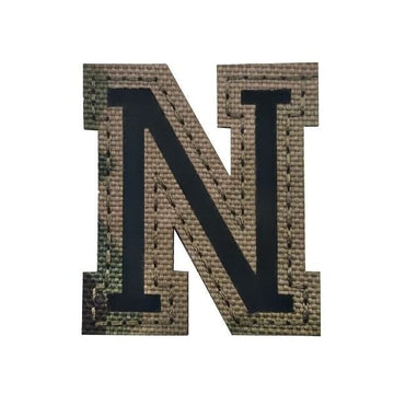 Camouflage Letter 'Letter N | Reflective' Embroidered Velcro Patch