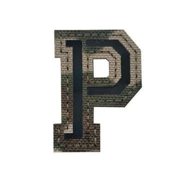 Camouflage Letter 'Letter P | Reflective' Embroidered Velcro Patch