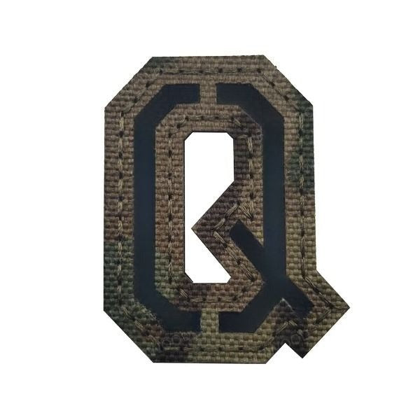 Camouflage Letter 'Letter Q | Reflective' Embroidered Velcro Patch