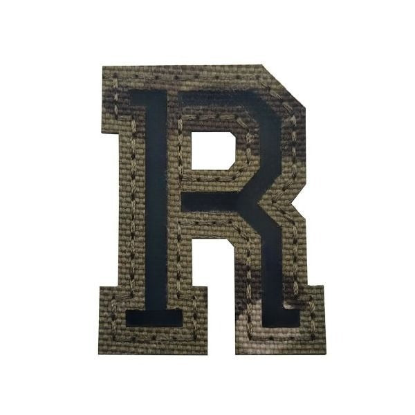 Camouflage Letter 'Letter R | Reflective' Embroidered Velcro Patch