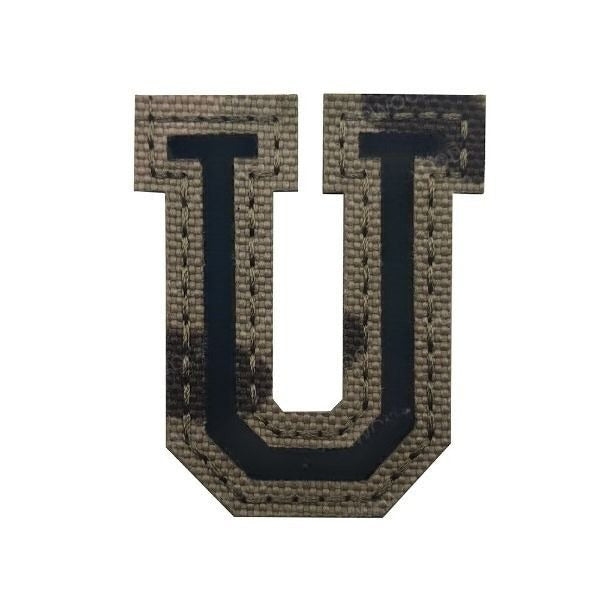 Camouflage Letter 'Letter U | Reflective' Embroidered Velcro Patch