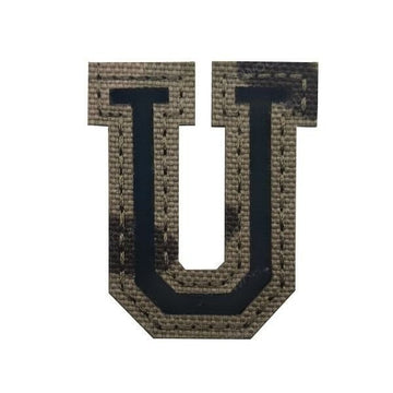 Camouflage Letter 'Letter U | Reflective' Embroidered Velcro Patch