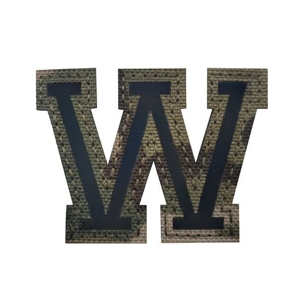 Camouflage Letter 'Letter W | Reflective' Embroidered Velcro Patch