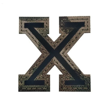 Camouflage Letter 'Letter X | Reflective' Embroidered Velcro Patch