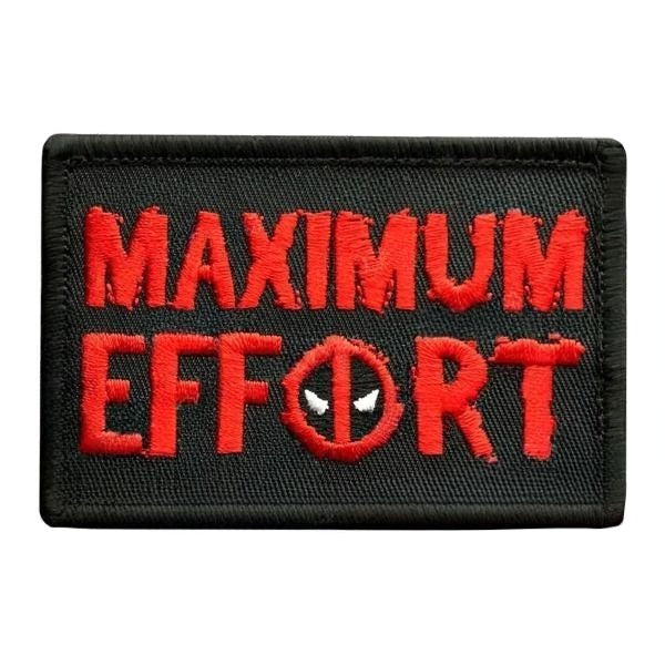 Deadpool Logo 'Maximum Effort | Square' Embroidered Velcro Patch