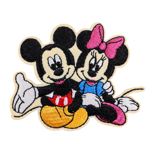 Mickey and Minnie 'Surprised' Embroidered Patch
