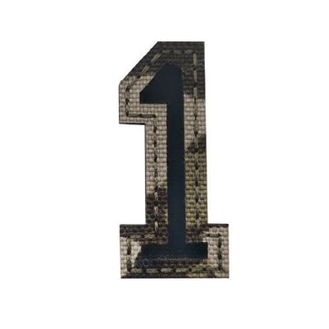 Camouflage Number 'Number 1 | Reflective' Embroidered Velcro Patch