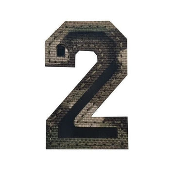 Camouflage Number 'Number 2 | Reflective' Embroidered Velcro Patch