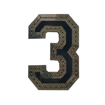 Camouflage Number 'Number 3 | Reflective' Embroidered Velcro Patch