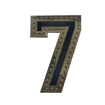 Camouflage Number 'Number 7 | Reflective' Embroidered Velcro Patch
