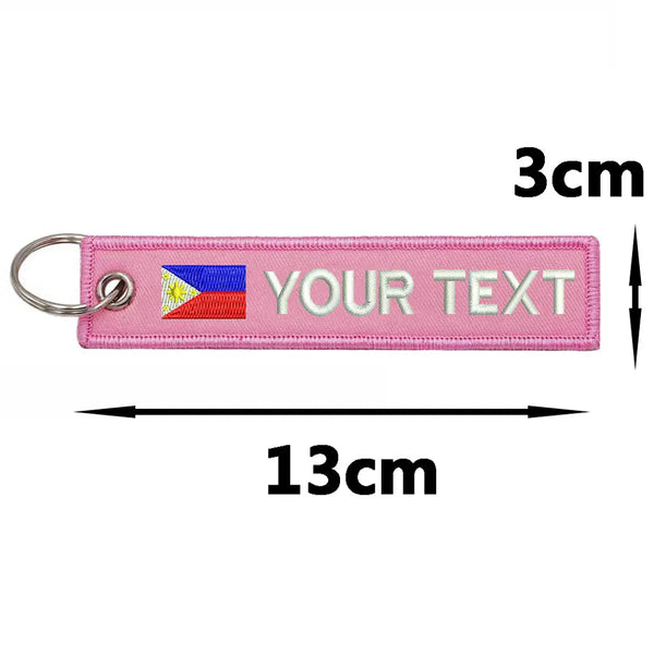 Personalized Keychain 'Philippine Flag' Embroidered Velcro Patch