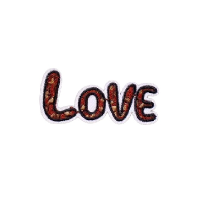 Cute 'Leopard Love Font' Embroidered Patch