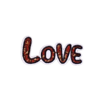 Cute 'Leopard Love Font' Embroidered Patch