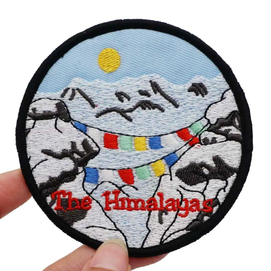 Outdoor Adventure 'The Himalayas | Round' Embroidered Patch