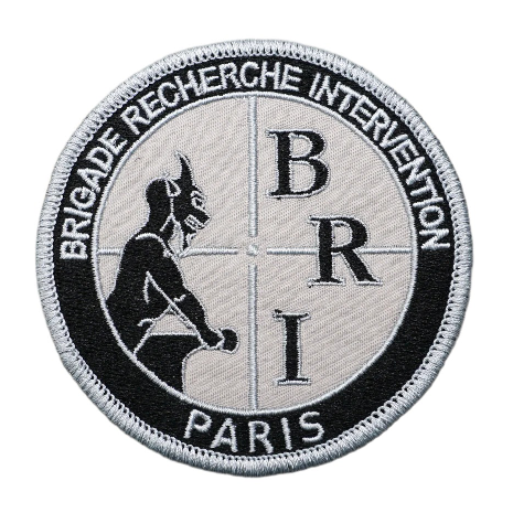 Emblem 'Paris Brigade Recherche Intervention' Embroidered Velcro Patch