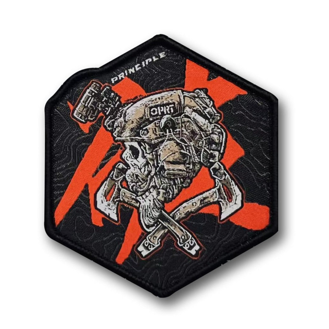 Tactical Skull 'Cross Axe' Embroidered Velcro Patch