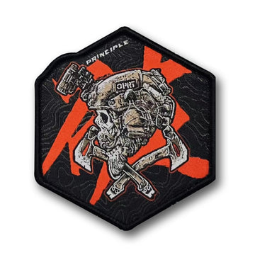 Tactical Skull 'Cross Axe' Embroidered Velcro Patch