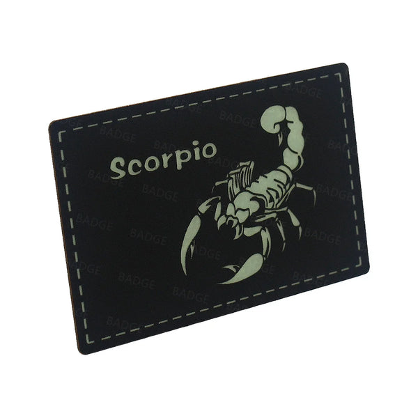 Luminous Scorpio 'Square' PVC Rubber Velcro Patch