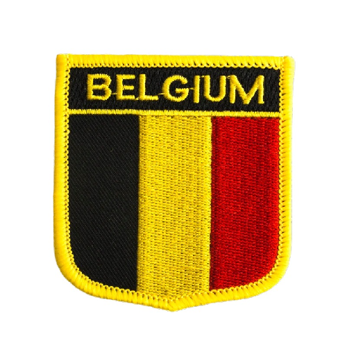 Belgium Flag Embroidered Velcro Patch