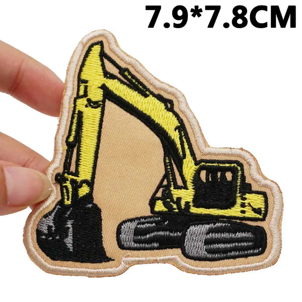 Yellow Backhoe Embroidered Patch