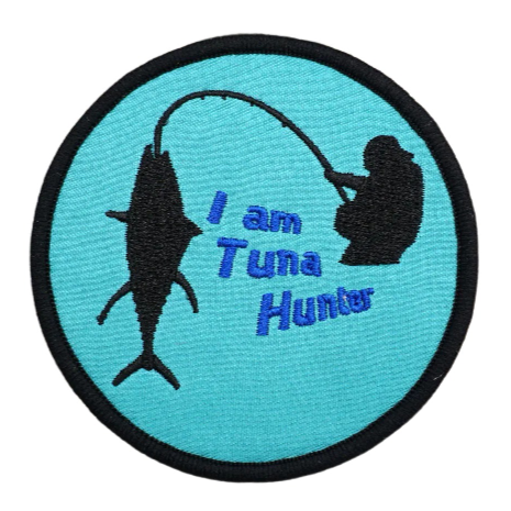 Fishing 'I Am Tuna Hunter | Round' Embroidered Velcro Patch