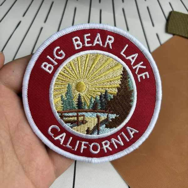 Big Bear Lake California 'Round' Embroidered Velcro Patch