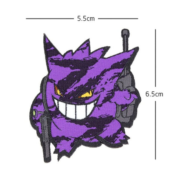 Pocket Monster 'Gengar | Tactical Gun' Embroidered Velcro Patch