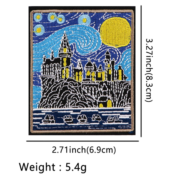 Van Gogh 'Starry Night Castle' Embroidered Patch